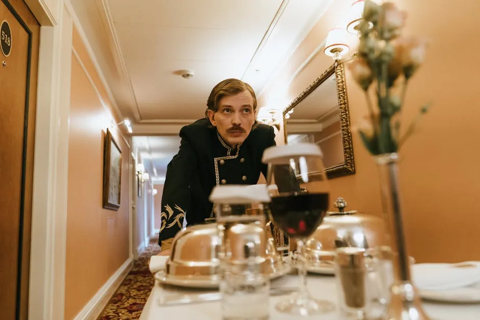 Hotel amenities including pool and lounge area