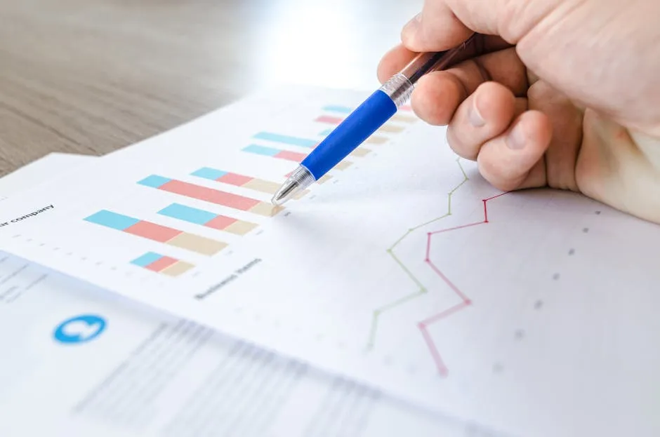 Financial charts and analytics on laptop screen